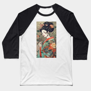 Japanese Lady in Kimono - No.2 Baseball T-Shirt